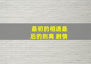 最初的相遇最后的别离 剧情